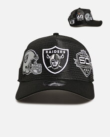 ニューエラ New Era 【 New Era Las Vegas Raiders 'Mesh Crown All Over Logos' 9FORTY A-Frame Snapback Official Team Colour Unisex Official Team Colour 】 ラスベガス・レイダース Snapback スナップバック バッグ Team チーム Official Team Colour Team チーム