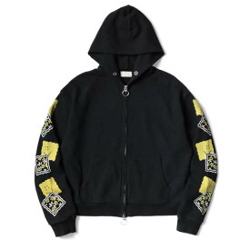 Kapital 【 Swt Knit Zip-Up Gym Parka (Peckish Rainbowy) Mens Black 】 ニット パーカー メンズ 黒色 ブラック