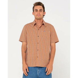 ラスティ Rusty 【 Mens Datsun Check Short Sleeve Shirt Mens Persimmon Orange 】 メンズ Sleeve スリーブ メンズファッション トップス カジュアルシャツ メンズ orange 橙・オレンジ
