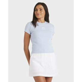 ロキシー Roxy 【 Womens Oasis Baby Rib T-Shirt Womens Misty Blue 】 レディース Tシャツ レディース 青色 ブルー