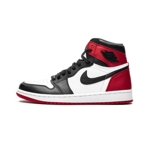 超人気の ナイキ Nike エア ハイ 黒 ブラック 赤 レッド Satin Toe スニーカー Air Black Red Nike Wmns Jordan 1 High Og Blackwhitevarsity Bilateral Cl