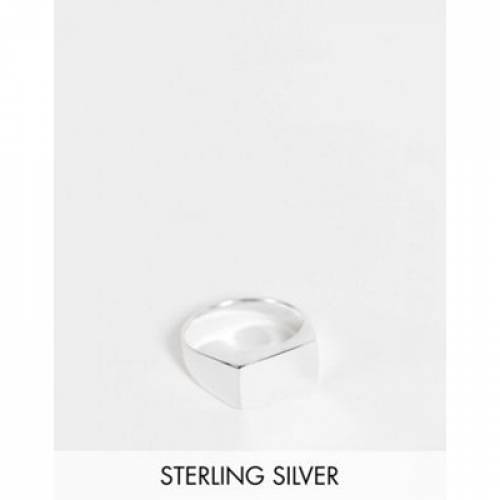 ファッションブランド カジュアル ファッション アクセサリー 永遠の定番モデル エイソス 即日出荷 ASOS DESIGN 銀色 IN SILVER SIGNET RING シルバー メンズ SQUARE STERLING