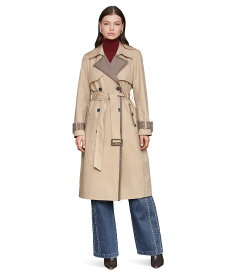 アヴェックレフィー Avec Les Filles 【 Pattern Block Trench Coat 】 トレンチコート Camel-brown Houndstooth camel キャメル 茶色 ブラウン