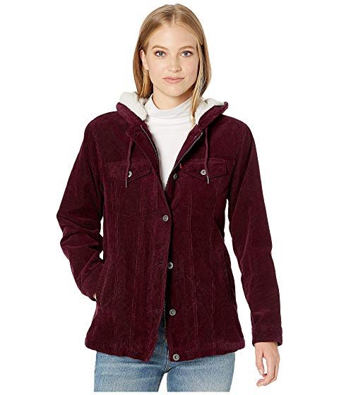 burgundy corduroy sherpa jacket