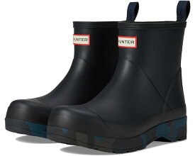 ハンター カモ柄 ブーツ 紺色 ネイビー 黒色 ブラック メンズ 【 HUNTER PLAY SHORT CAMO SOLE BOOT / HUNTER NAVY BLACK ONYX 】