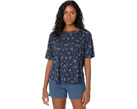 【小さめ】 カーボン 紺色 ネイビー L.L.BEAN レディース 【 PETITE RESTORE SLEEP TOP PRINT / CARBON NAVY PRINT 】 インナー 下着 ナイトウエア ナイト ルーム パジャマ