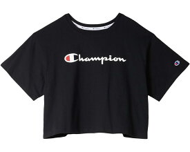 チャンピオン Tシャツ 黒色 ブラック レディース 【 CHAMPION THE CROPPED TEE / BLACK 】 レディースファッション トップス カットソー