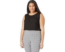 カルバンクライン 黒色 ブラック レディース 【 CALVIN KLEIN PLUS SIZE PLEAT NECK CAMI / BLACK 】 レディースファッション トップス Tシャツ カットソー