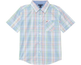 トミーヒルフィガー スリーブ ピンク 半袖 ジュニア キッズ 【 TOMMY HILFIGER KIDS SHORT SLEEVE PUTTING PLAID SHIRT / PARFAIT PINK 】 ベビー マタニティ トップス Tシャツ カットソー