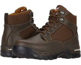 カーハート 銀色 スチール 茶色 ブラウン レザー 6" メンズ 【 CARHARTT RUGGED FLEX STEEL TOE / DARK BROWN LEATHER SYNTHETIC 】 ブーツ