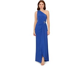 アドリアナパぺル ジャージー レディース 【 ADRIANNA PAPELL JERSEY EVENING GOWN / BRILLIANT SAPPHIRE 】 レディースファッション ドレス