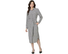 ラルフ ローレン 【小さめ】 クレープ クリーム 黒色 ブラック レディース 【 LAUREN RALPH LAUREN PETITE HOUNDSTOOTH BELTED CREPE SHIRTDRESS / CREAM BLACK 】 レディースファッション ドレス