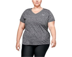 テック ソリッド スリーブ Vネック アンダーアーマー 半袖 レディース 【 UNDER ARMOUR PLUS SIZE TECH SOLID SHORT SLEEVE V-NECK / 】 レディースファッション トップス Tシャツ カットソー