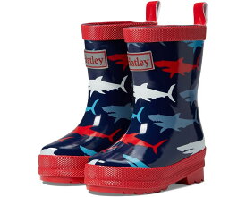 ハットレイ シャークス ブーツ 青色 ブルー ジュニア キッズ 【 HATLEY KIDS HUNGRY SHARKS SHINY RAIN BOOTS / BLUE 】 ベビー マタニティ