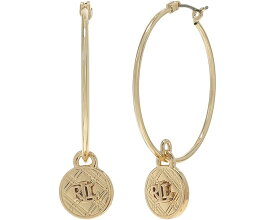 ラルフ ローレン ロゴ フープ イヤリング ゴールド レディース 【 LAUREN RALPH LAUREN 30 MM LOGO HOOP WITH DROP EARRINGS / GOLD 】 ジュエリー アクセサリー レディースジュエリー