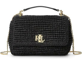 ラルフ ローレン ウーブン バッグ 黒色 ブラック レディース 【 LAUREN RALPH LAUREN WOVEN STRAW MEDIUM SOPHEE BAG / BLACK BLACK 】 レディースバッグ ハンドバッグ