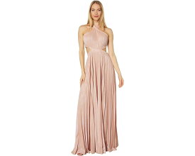 ビーシービージーマックスアズリア ピンク レディース 【 BCBGMAXAZRIA PLEATED METALLIC CROSS NECK EVENING GOWN / BARE PINK 】 レディースファッション ドレス