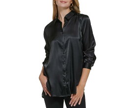 カルバンクライン 黒色 ブラック レディース 【 CALVIN KLEIN CHARMUSE BOYFRIEND TUNIC / BLACK 】 レディースファッション トップス Tシャツ カットソー