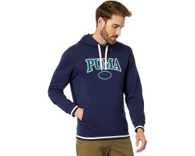 プーマ フリース フーディー パーカー 紺色 ネイビー メンズ 【 PUMA SQUAD FLEECE HOODIE / PUMA NAVY 】 メンズファッション トップス