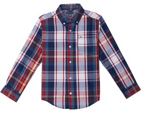 トミーヒルフィガー スリーブ ボタンダウン 青色 ブルー 長袖 ジュニア キッズ 【 TOMMY HILFIGER KIDS ALFRED LONG SLEEVE PLAINWEAVE BUTTON-DOWN SHIRT / FLAG BLUE 】 ベビー マタニティ トップス Tシャツ カット