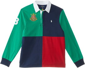 ポロラルフローレン ポロシャツ ジャージー 紺色 ネイビー ジュニア キッズ 【 POLO RALPH LAUREN KIDS COLOR-BLOCKED COTTON JERSEY RUGBY SHIRT / NEWPORT NAVY MULTI 】 ベビー マタニティ トップス Tシャツ カット