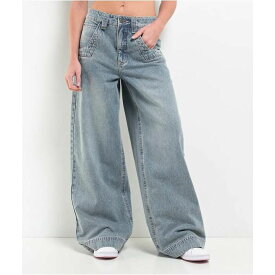 A.lab 【 Analog Star Blue Wash Ultra Loose Jeans Women's Light Pastel Blue 】 青色 ブルー ultra ウルトラ ジーンズ レディース 青色 ブルー