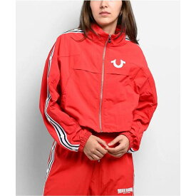 トゥルーレリジョン True Religion 【 Nylon Red Shrunken Track Jacket Women's Red 】 ナイロン Red 赤・レッド トラック Jacket ジャケット レディース Red 赤・レッド
