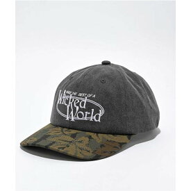 オベイ Obey 【 Wicked World Pigment Black & Camo Strapback Hat Men's Black 】 黒色 ブラック カモ柄 バッグ 小物 ブランド雑貨 帽子 メンズ帽子 キャップ メンズ 黒色 ブラック