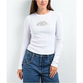 A.lab 【 Thea Blue & White Thermal Long Sleeve T-Shirt Women's White 】 青色 ブルー 白色 ホワイト Sleeve スリーブ Tシャツ レディース 白色 ホワイト