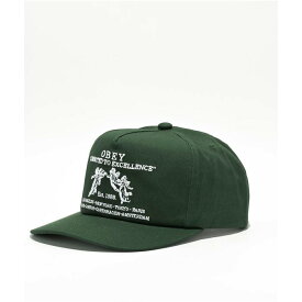 オベイ Obey 【 Excellence Dark Green Snapback Hat Men's Dark Green 】 green 緑・グリーン Snapback スナップバック バッグ バッグ 小物 ブランド雑貨 帽子 メンズ帽子 キャップ メンズ green 緑・グリーン