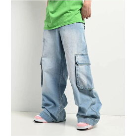 A.lab 【 Rave Light Blue Cargo Jeans Men's Light Pastel Blue 】 青色 ブルー カーゴ ジーンズ メンズ 青色 ブルー