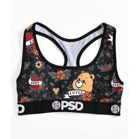 ピーエスディーアンダーウェア Psd Underwear 【 Psd X Care Bears Tattoo Sports Bra Women's Black 】 bears ベアーズ スポーツ アウトドア スポーツウェア アクセサリー スポーツ用インナー レディースインナ