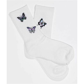A.lab 【 Butterfly White Crew Socks Women's White 】 白色 ホワイト クルー ソックス・靴下 レディース 白色 ホワイト