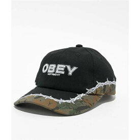オベイ Obey 【 Not Right Black Strapback Hat Men's Black 】 黒色 ブラック バッグ 小物 ブランド雑貨 帽子 メンズ帽子 キャップ メンズ 黒色 ブラック