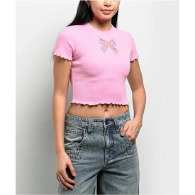 A.lab 【 Katrina Bow Cutout Pink Crop T-Shirt Women's Pink 】 pink ピンク Crop クロップ Tシャツ レディース pink ピンク