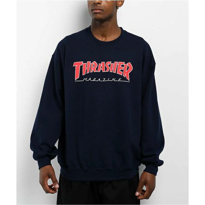 楽天市場】Thrasher 【 Outline Navy Crewneck Sweatshirt Men