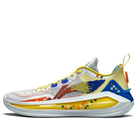 リーニン 白色 ホワイト 黄色 イエロー 青色 ブルー 'YELLOW BLUE' スニーカー メンズ LI-NING LIREN 3 V2 LOW ABAT057-9 / WHITE YELLOW BLUE