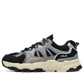 フィラ スニーカー 運動靴 黒色 ブラック 銀色 シルバー 白色 ホワイト 'BLACK SILVER' スニーカー メンズ FILA TREK 1S LOW SHOES F12M242119FBD / BLACK SILVER WHITE