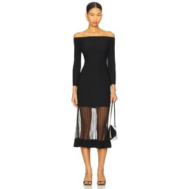 ミリー Milly 【 Ots Sheer Knit Midi Dress Women Black 】 ニット ドレス レディース 黒色 ブラック