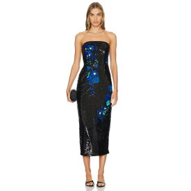 ミリー Milly 【 Kait Vines Of Floral Sequins Dress Women Black &Amp; Blue 】 ドレス レディース 黒色 ブラック 青色 ブルー