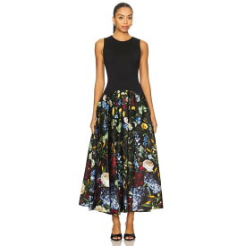 アリスアンドオリビア Alice + Olivia 【 Adley Sleeveless Drop Waist Flare Midi Dress Women Social Hour Black 】 Sleeveless ノンスリーブ ドレス レディース 黒色 ブラック