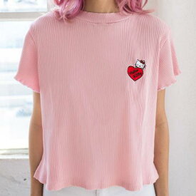 Tシャツ ピンク レイジーオーフ ハローキティー レディース 【 LAZY OAF X HELLO KITTY WOMEN FRILLY TEE (PINK) / PINK 】 レディースファッション トップス カットソー