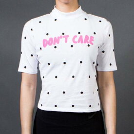 Tシャツ 白色 ホワイト レイジーオーフ DON'T レディース 【 LAZY OAF WOMEN CARE SPORTY TEE (WHITE) / WHITE 】 レディースファッション トップス カットソー