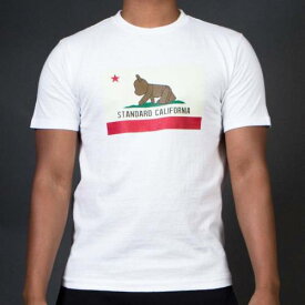 【★スーパーSALE★6/11深夜2時迄】スタンダード カリフォルニア Tシャツ 白色 ホワイト BE@RTEE メンズ 【 MEDICOM X STANDARD CALIFORNIA MEN FLAG TEE (WHITE) / WHITE 】 メンズファッション トップス カットソー