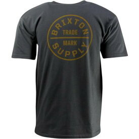 ブリクストン スリーブ スタンダード Tシャツ チャコール 灰色 グレー グレイ ゴールド 半袖 メンズ 【 BRIXTON OATH SHORT SLEEVE STANDARD TEE (GRAY / CHARCOAL GOLD) GRAY CHARCOAL GOLD 】 メンズファッション