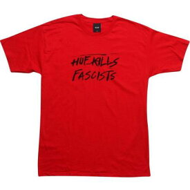 ハフ Tシャツ 赤 レッド メンズ 【 HUF KILLS FASCISTS TEE (RED) / RED 】 メンズファッション トップス カットソー
