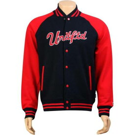 アンディフィーテッド フリース ラグラン ジャケット 紺色 ネイビー 赤 レッド メンズ 【 UNDEFEATED FLEECE RAGLAN VARSITY JACKET (NAVY / RED) NAVY RED 】 メンズファッション コート