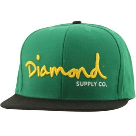 ダイヤモンド サプライ スクリプト スナップバック バッグ キャップ キャップ 帽子 黒色 ブラック 緑 グリーン 黄色 イエロー ダイアモンドサプライ O.G. メンズ 【 DIAMOND SUPPLY CO DIAMOND SUPPLY CO