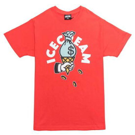 クリーム Tシャツ 赤 レッド アイスクリーム メンズ 【 ICE CREAM MEN CASH RULES TEE (RED) / RED 】 メンズファッション トップス カットソー