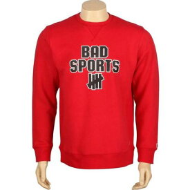 アンディフィーテッド 赤 レッド メンズ 【 UNDEFEATED BAD SPORTS CREWNECK (RED) / RED 】 メンズファッション トップス Tシャツ カットソー